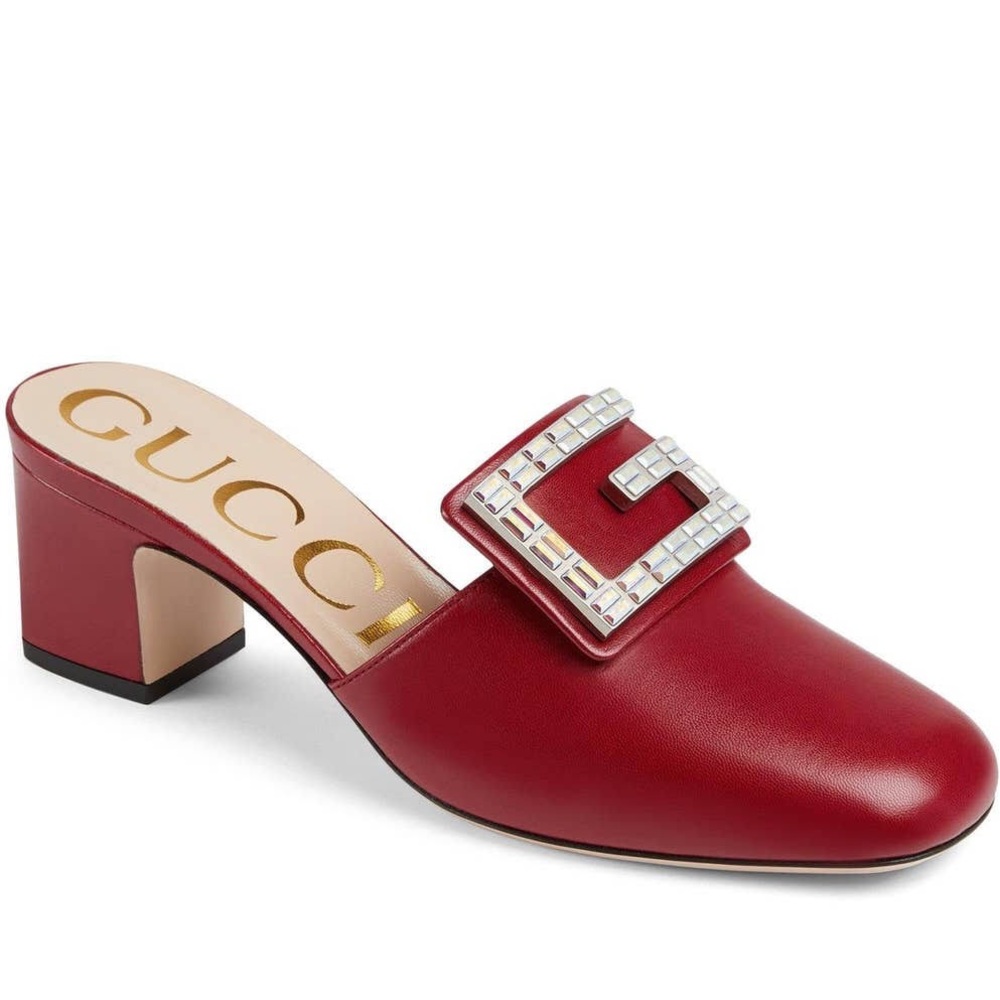 New in box Gucci crystal G logo mules size 38 - Picture 4 of 8